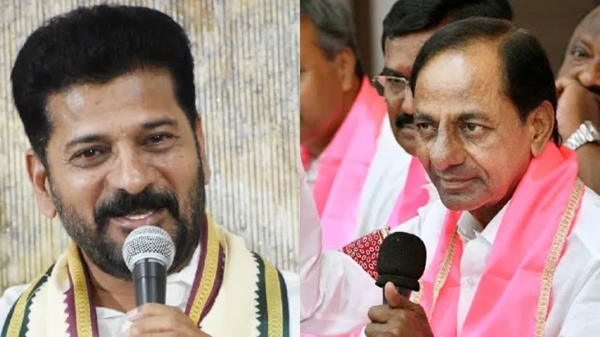 Telangana Chief Minister Revanth Reddy addressing a public meeting in Khammam district