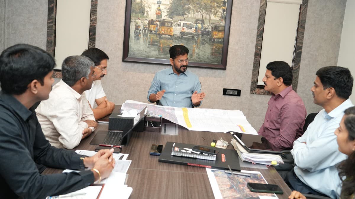Telangana Chief Minister Revanth Reddy during an official programme in Hyderabad
