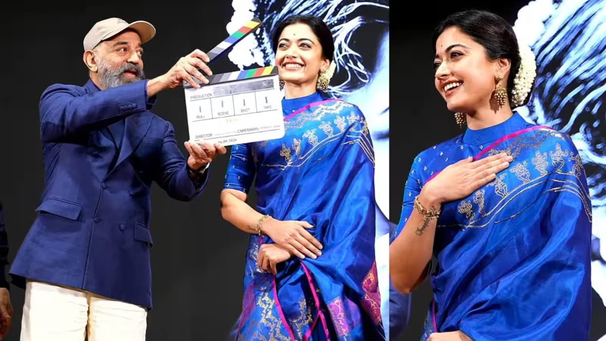 Kamal Haasan and Rashmika Mandanna at the M.S. Subbulakshmi biopic launch in Chennai